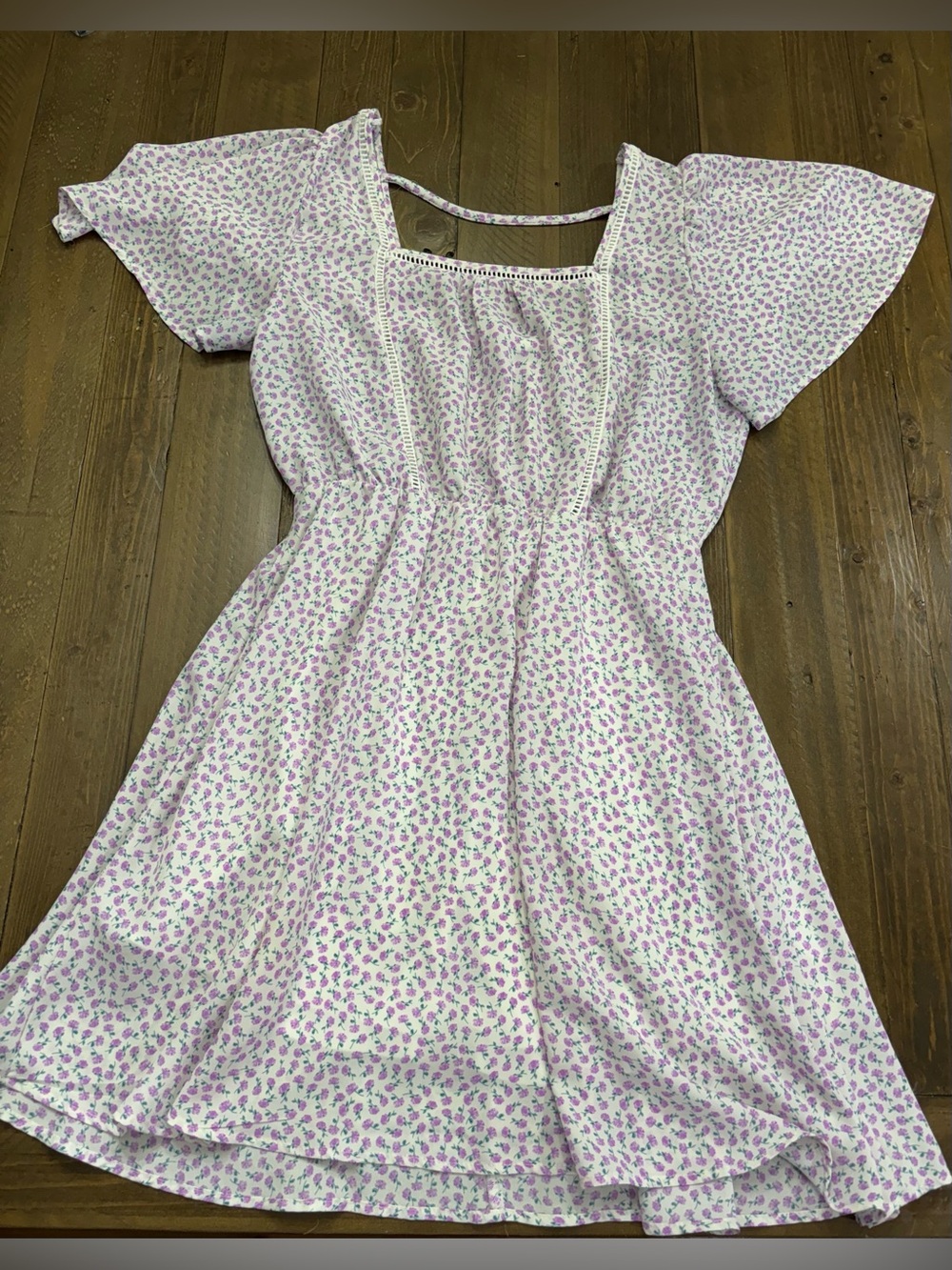 Sienna Sky Lavender & White Floral Knee-Length Dress